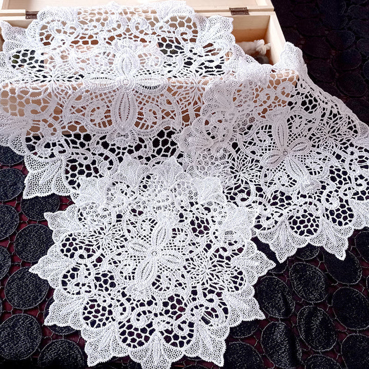 Hollow Out European Lace Coasters Vintage Embroidery Round Tablecloth