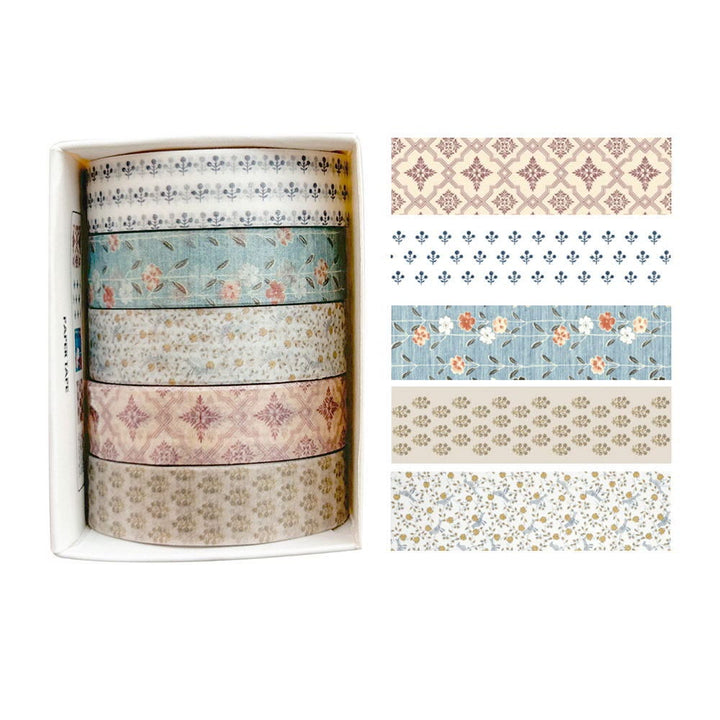 5 Rolls Passing Time Series Washi Tape Set Scrapbook Tape