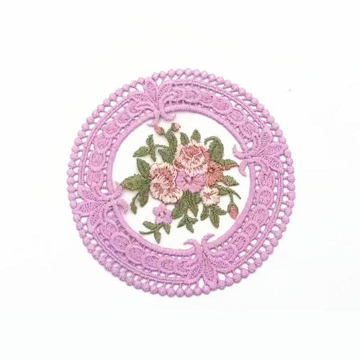 Hollow Out European Lace Coasters Vintage Embroidery Insulated Tablecloth