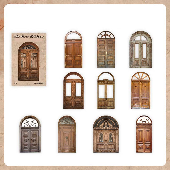 Vintage Story Of Doors And Windows Scrapbook Journaling Backing Paper