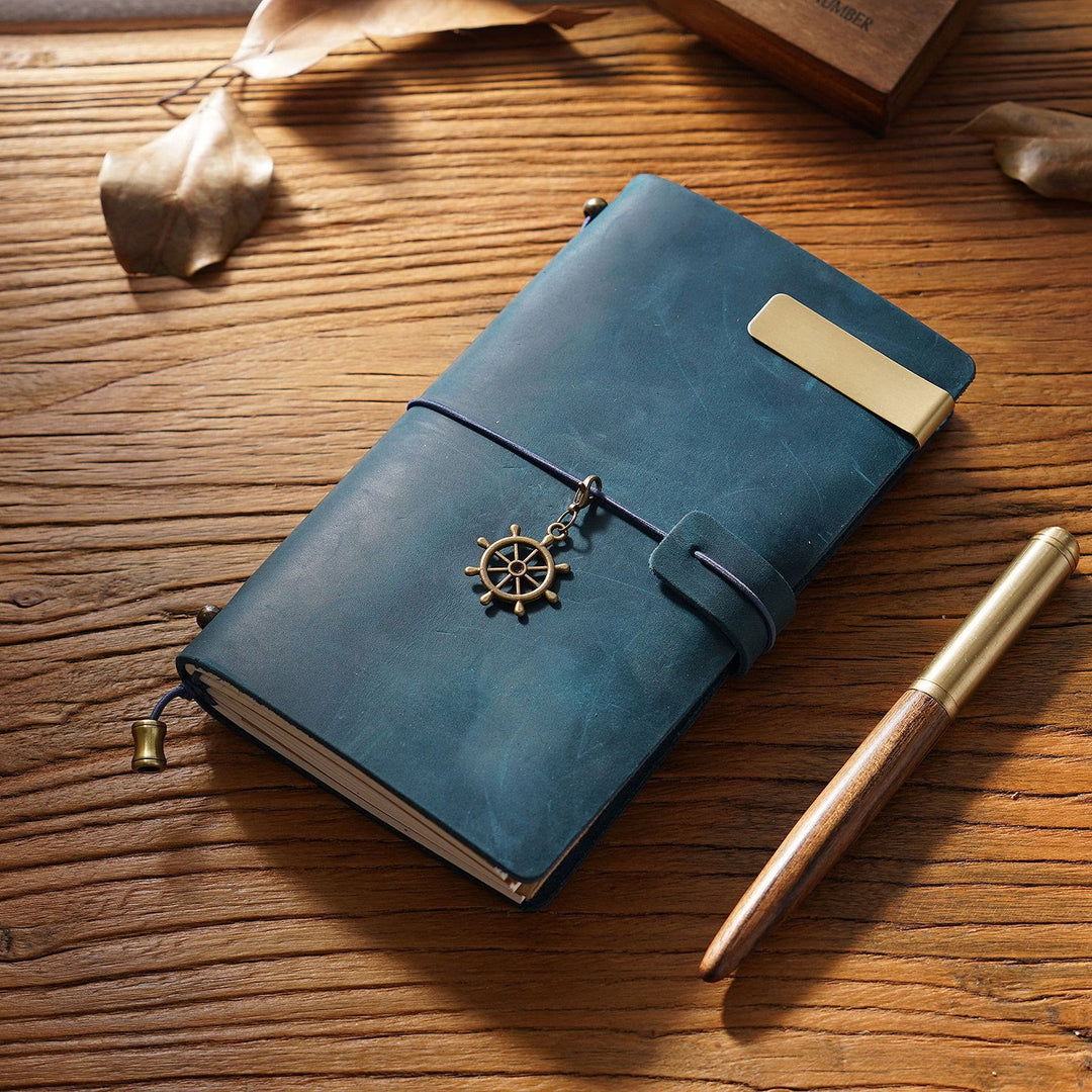 Vintage Leather Cover Notebook With Lashing Design For Business