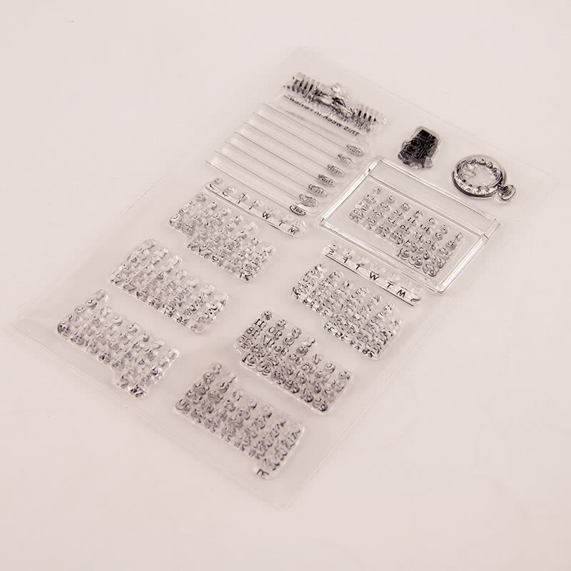 Clear Black Stamps Calendar Date Silicone Seal Rubber Stamps