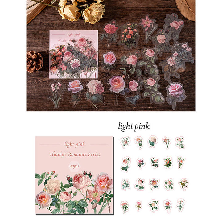 Romatic Sea of Flowers Series PET Stickers DIY Journal Sticker Pack