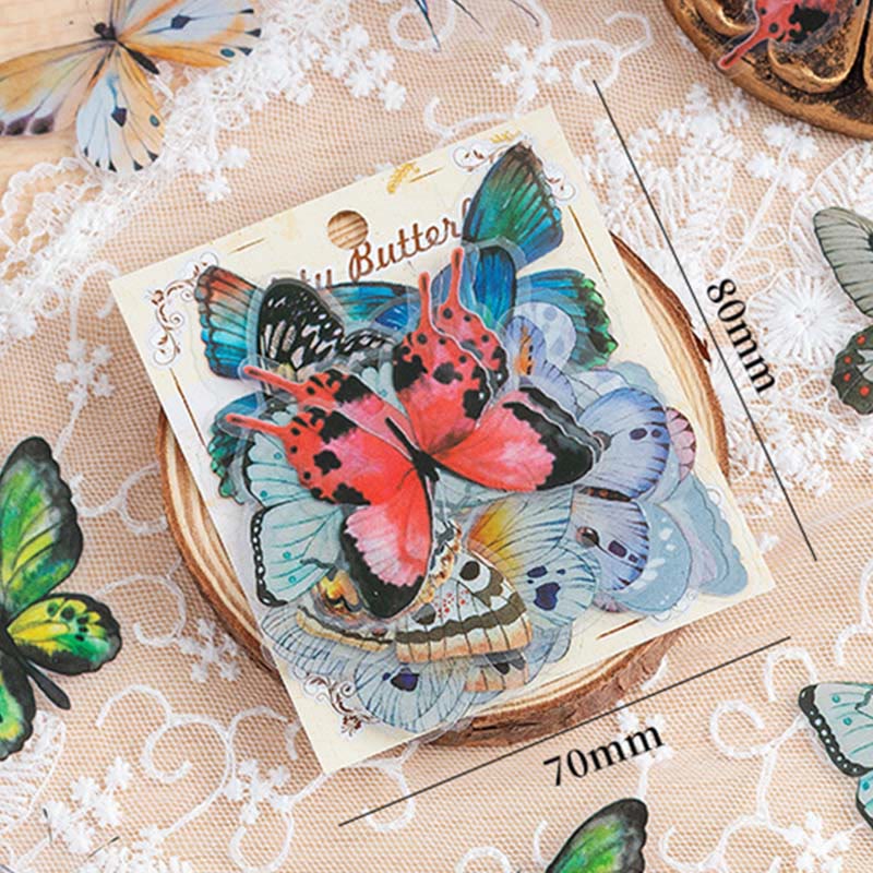 Variety Butterfly Theme Stickers 40Pcs Pack Scrapbook DIY Crafts