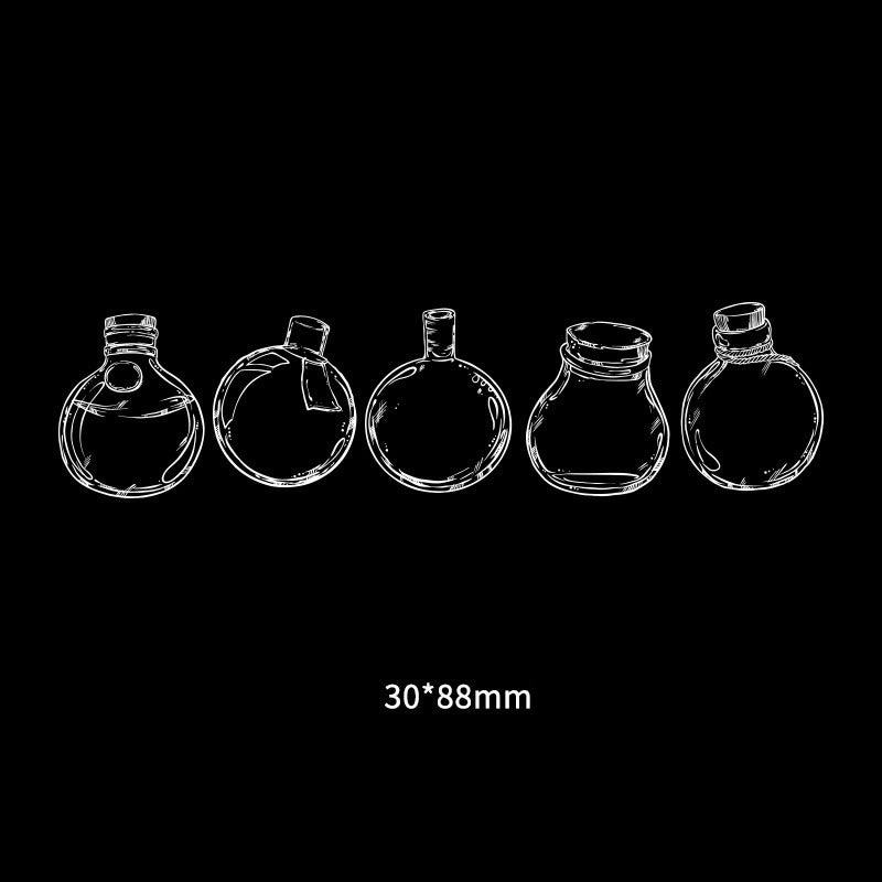 30Pcs Transparent Glass Bottle Vase Stickers