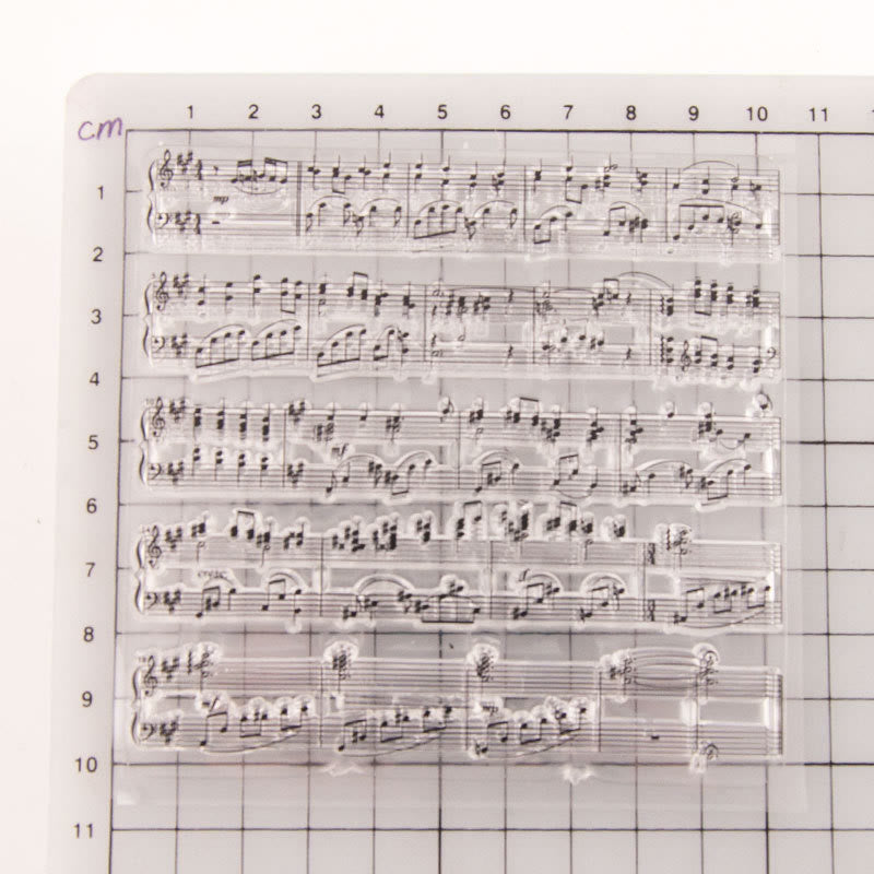 Clear Stamps Music Sheet Silicone Seal Rubber Stamps