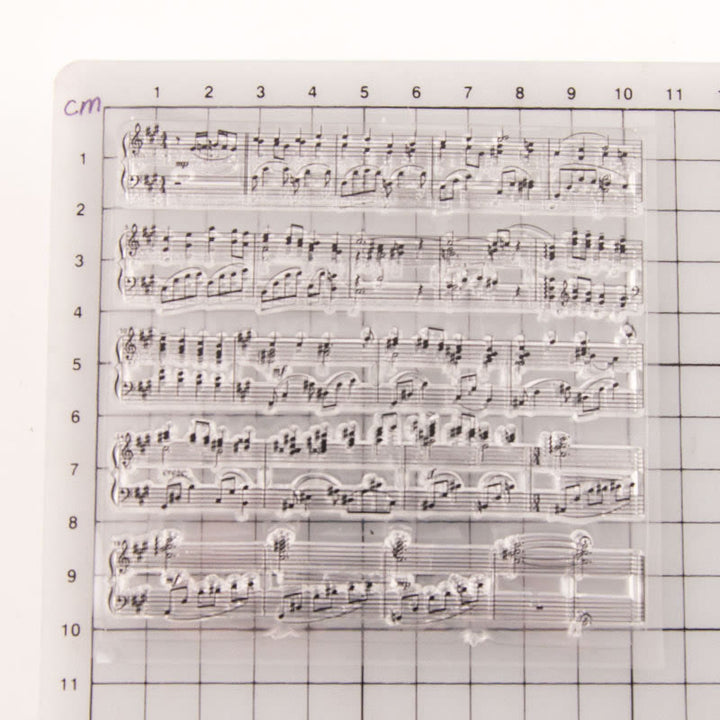 Clear Stamps Music Sheet Silicone Seal Rubber Stamps