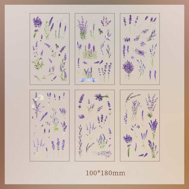 Natural Plants Floral Stickers Daisy Rose Lavender Eucalyptus