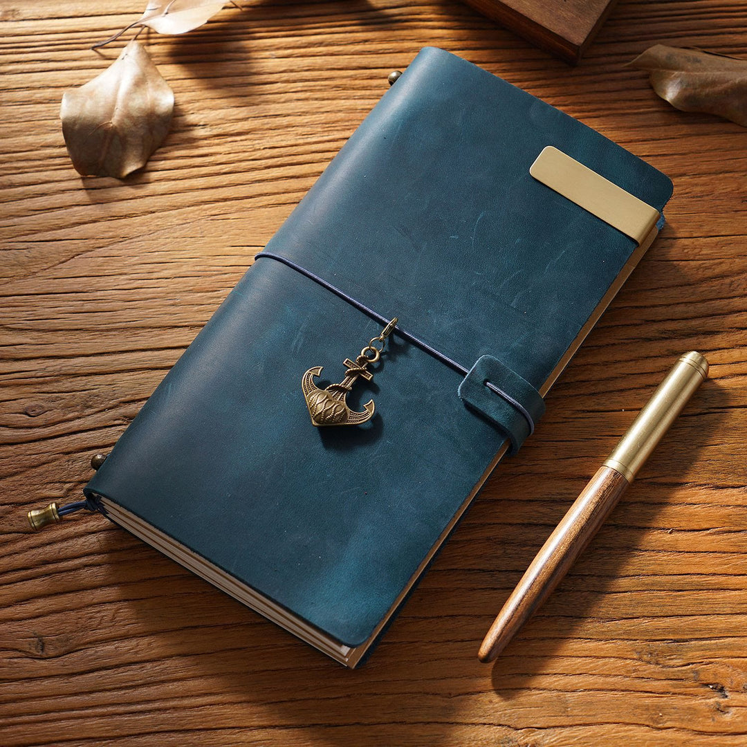 Vintage Leather Cover Notebook With Lashing Design For Business