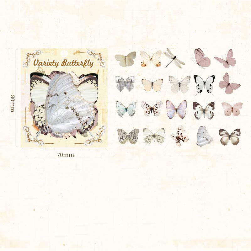 Variety Butterfly Theme Stickers 40Pcs Pack Scrapbook DIY Crafts