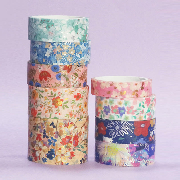 9 rolls Set Floral Series Washi Tape Decorative Scrapbook Tape