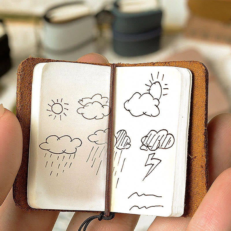 Genuine Leather Cover Handmade Mini Notebook Scrapbook