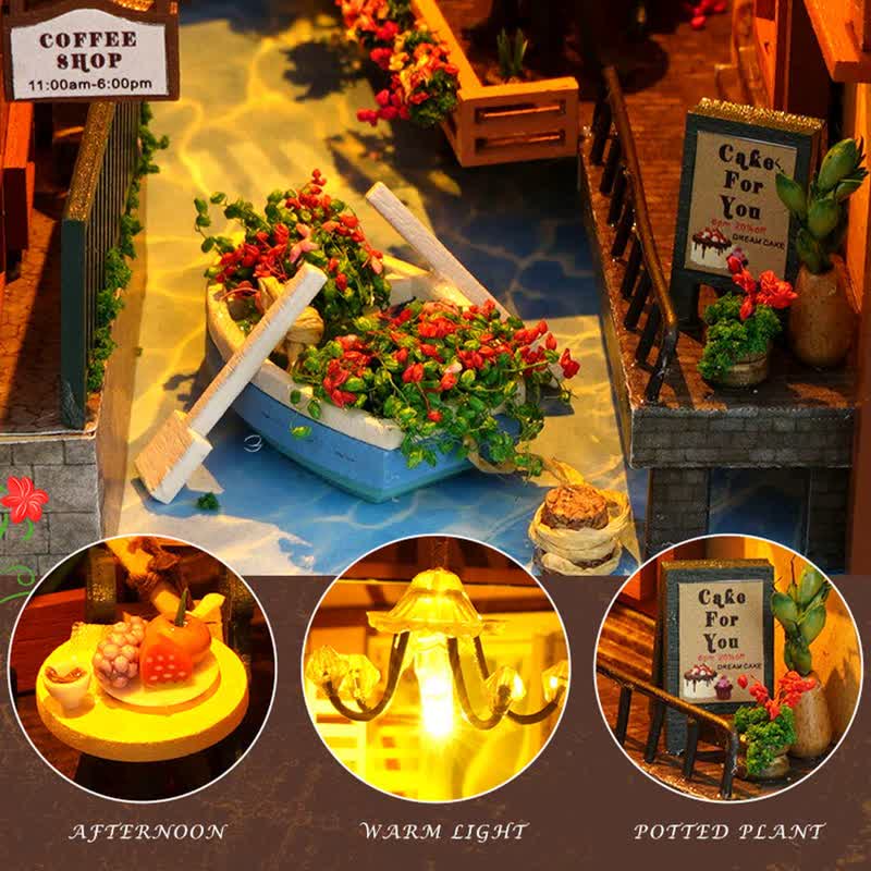 Colmar Town DIY Book Nook Miniature Kit 3D Wooden Puzzle for Decoration