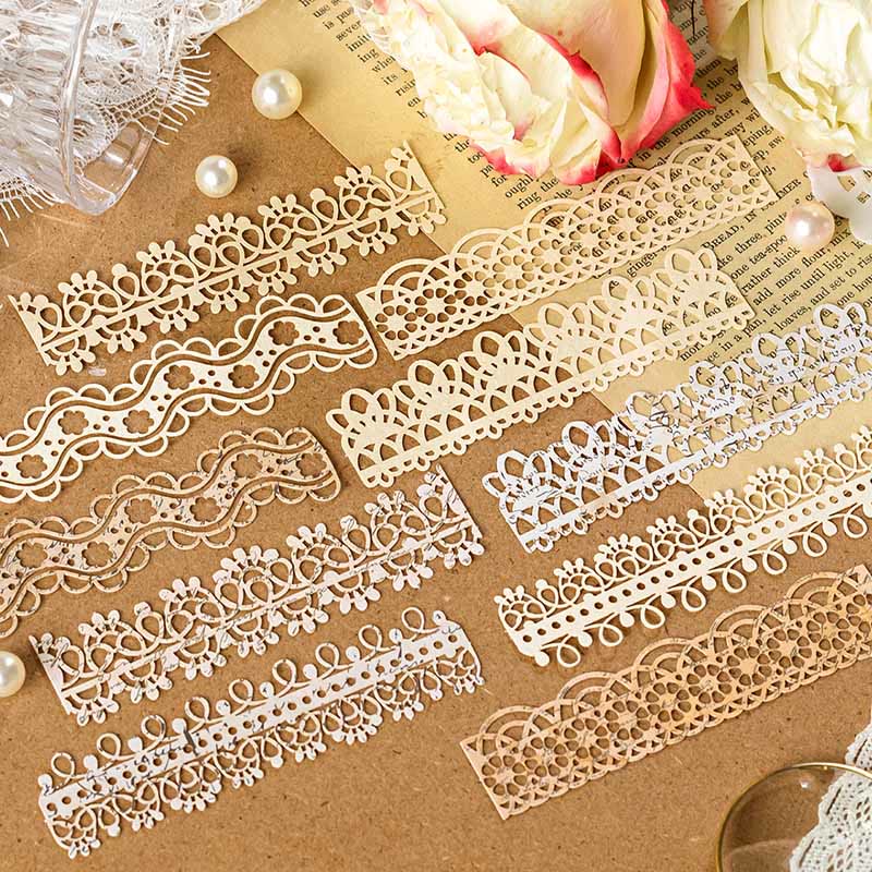 Vintage Hollow Out Long Lace Paper Set Decorative Backing Paper