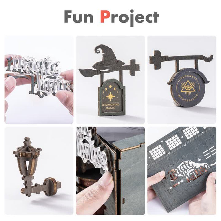 Magic House DIY Book Nook Miniature Kit 3D Wooden Puzzle for Decoration