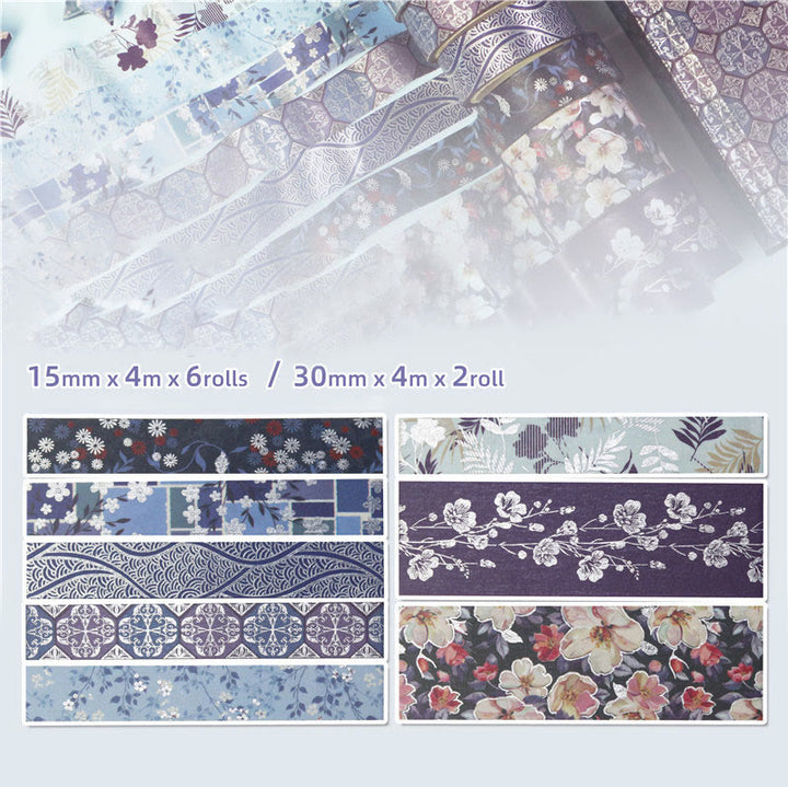 9 rolls Set Floral Series Washi Tape Decorative Scrapbook Tape