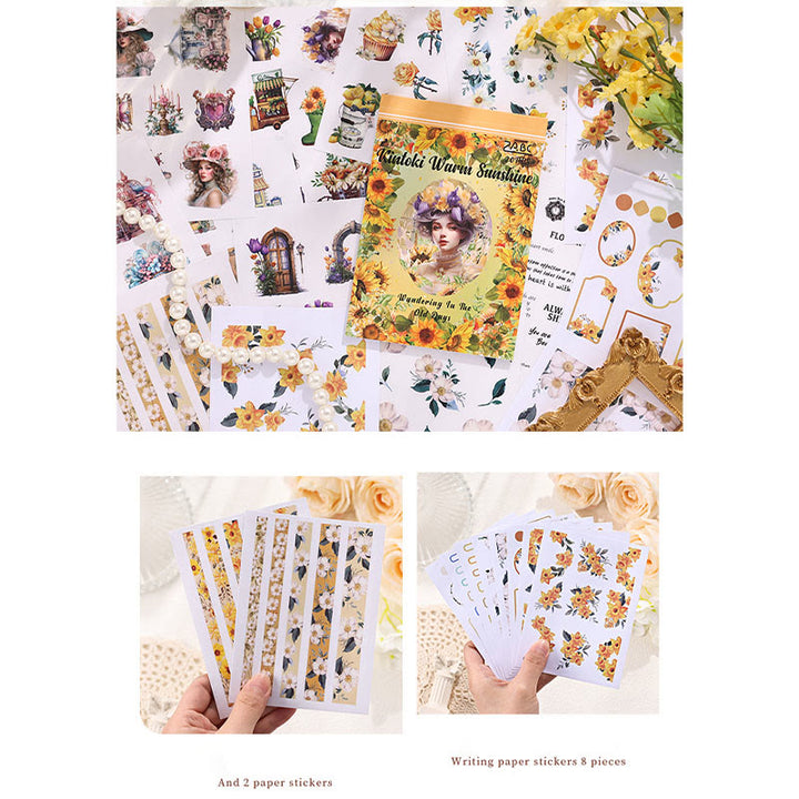 Loose Old Time Series Sticker Book For DIY Journal Decor