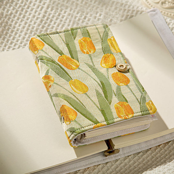 A5/ A6 Tulip Pattern Cloth Cover Notebook For Daily Record