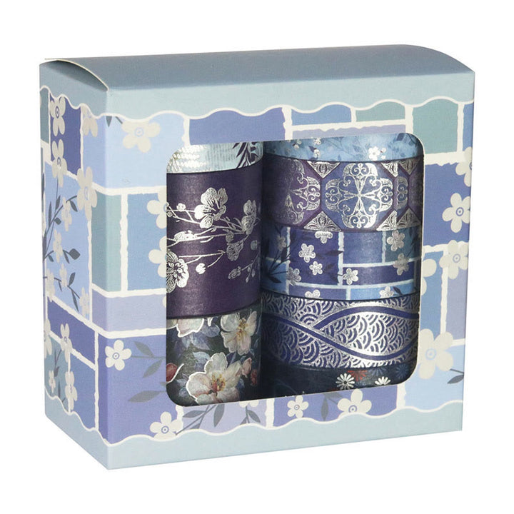 8 rolls Set Blue Flower Washi Tape Decorative Scrapbook Tape