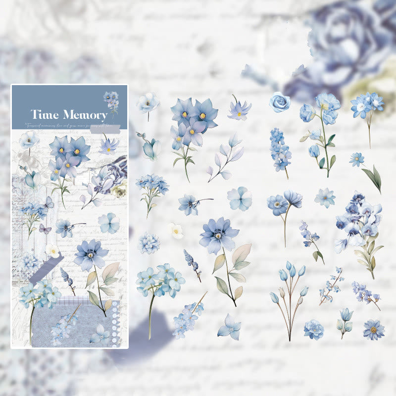 Time Memory Series Floral Stickers Vintage DIY Scrapbook Decor