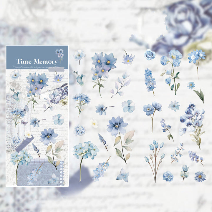 Time Memory Series Floral Stickers Vintage DIY Scrapbook Decor