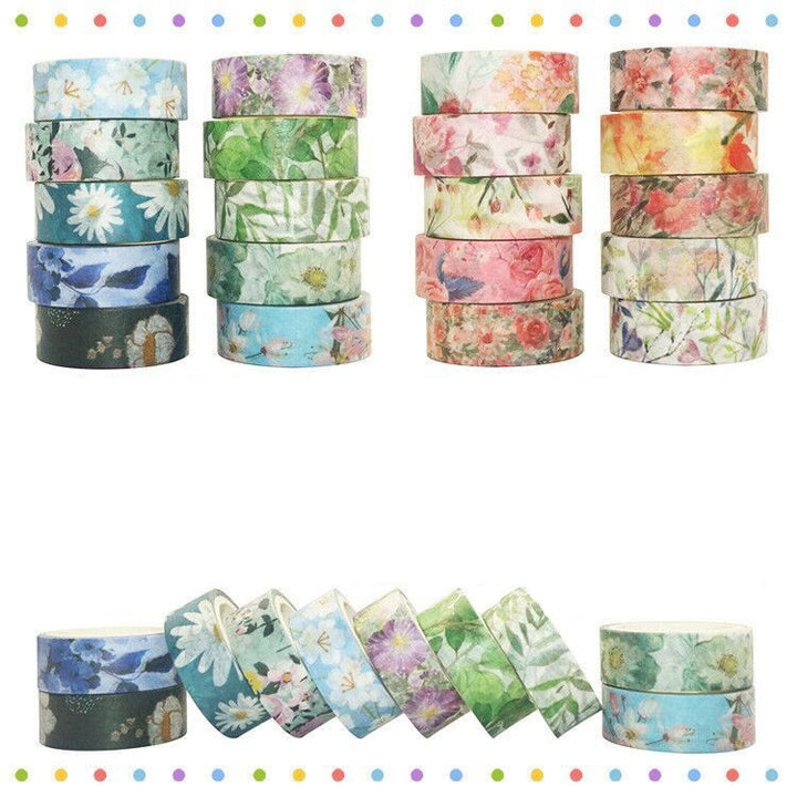 20/40 Rolls Flowers Time Series Washi Tape Set Scrapbook Tape