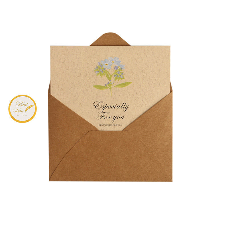 Flower Greeting Card With Envelopes For Mail Letter