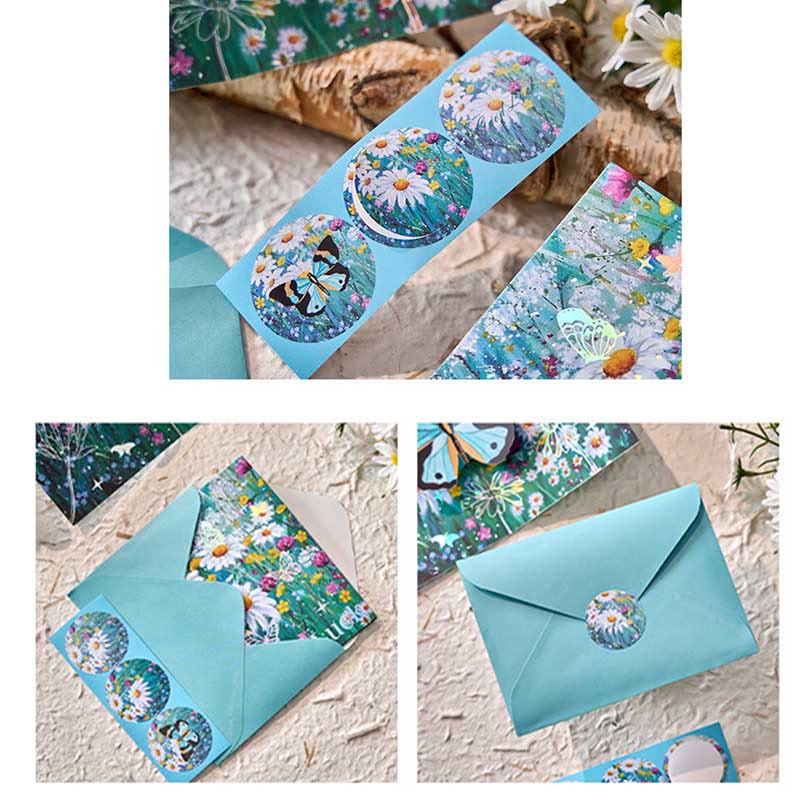 Butterfly Bell Dream Series Retro Golden Greeting Card Envelope Set