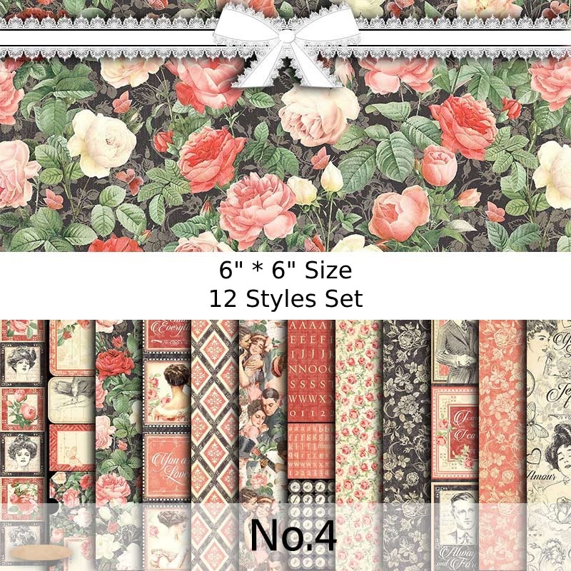 French Romantic Series Paper Set Decorative Journaling Backing Paper