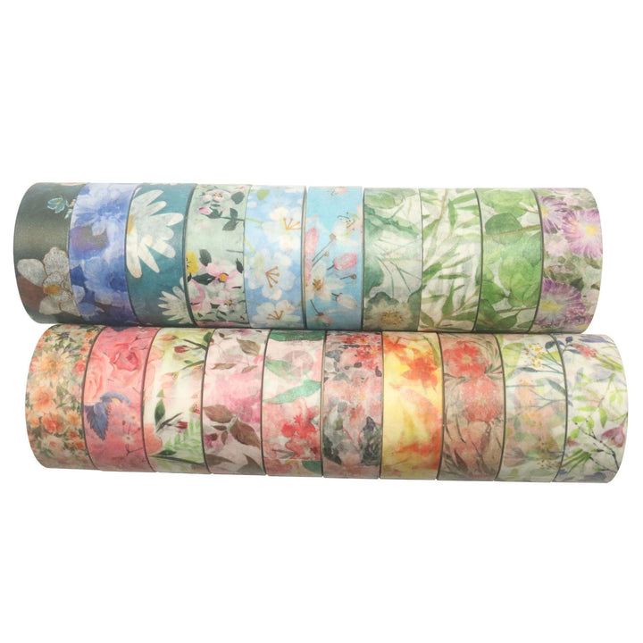 20/40 Rolls Flowers Time Series Washi Tape Set Scrapbook Tape