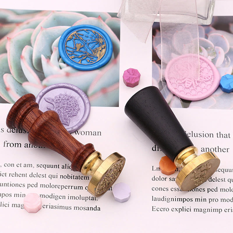 Vintage Wooden Wax Seal Stamp Handle Removable Replacement