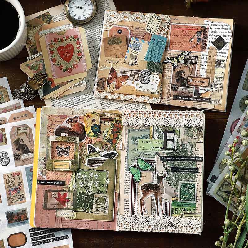 10pcs Vintage Manual Series Materials Set DIY Journaling Supplies