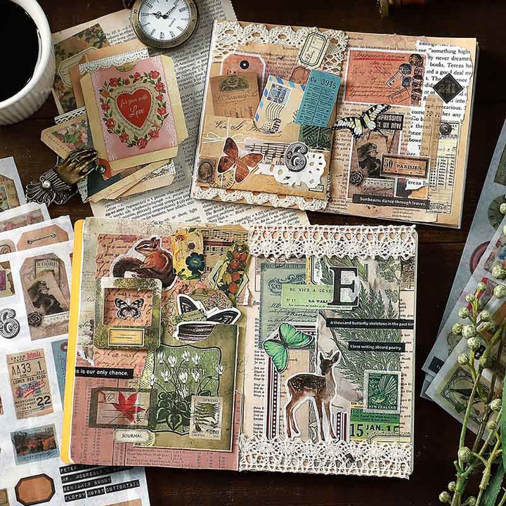 10pcs Vintage Manual Series Materials Set DIY Journaling Supplies