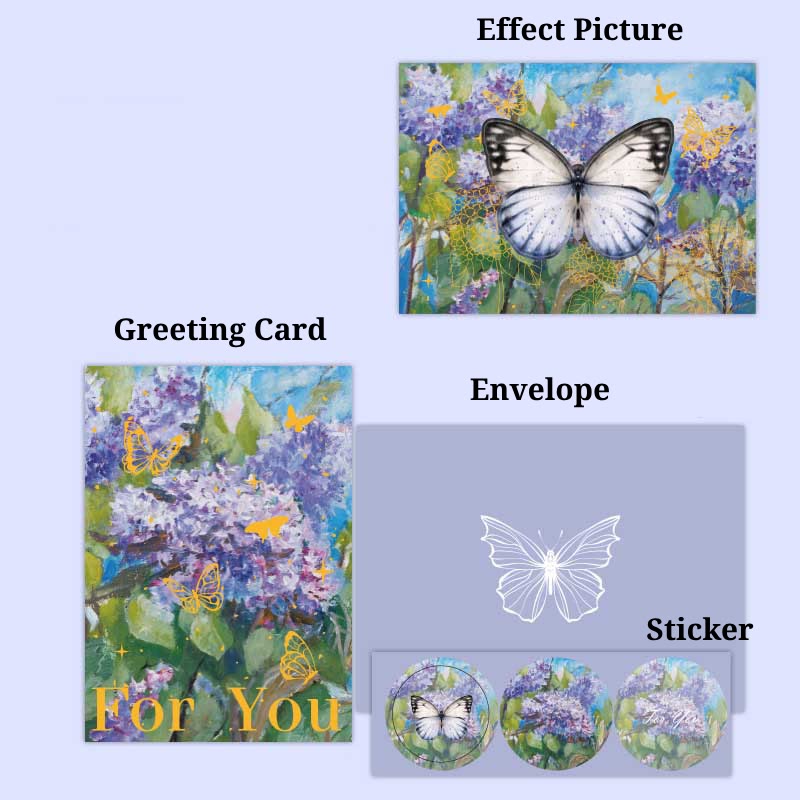 Butterfly Bell Dream Series Retro Golden Greeting Card Envelope Set