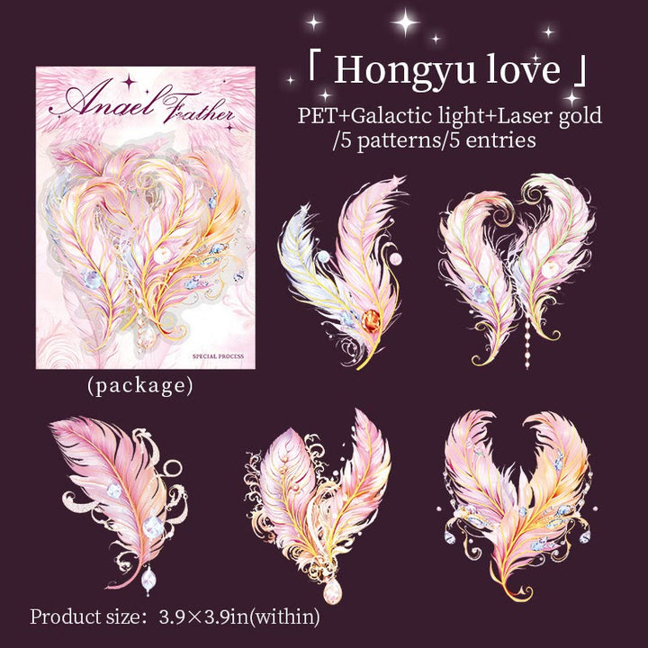 The Angel Feather Series Sticker For DIY Journal Decor