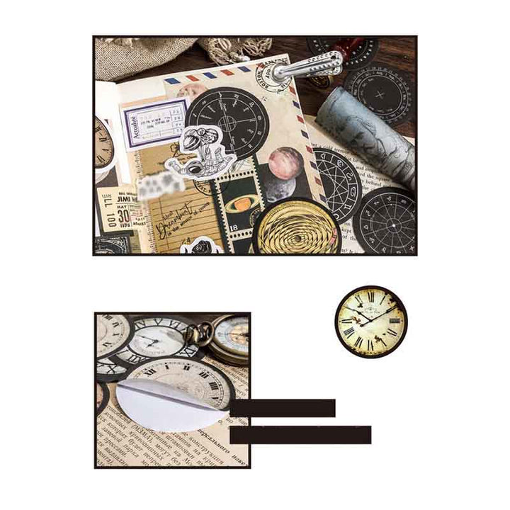 30Pcs Disc Engraving Series Sticker Round Clock Aesthetic Lace Zodiac Sign Scrapbooking Stickers