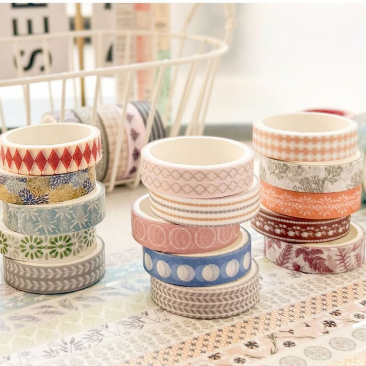 5 Rolls Passing Time Series Washi Tape Set Scrapbook Tape