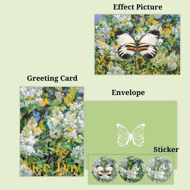 Butterfly Bell Dream Series Retro Golden Greeting Card Envelope Set