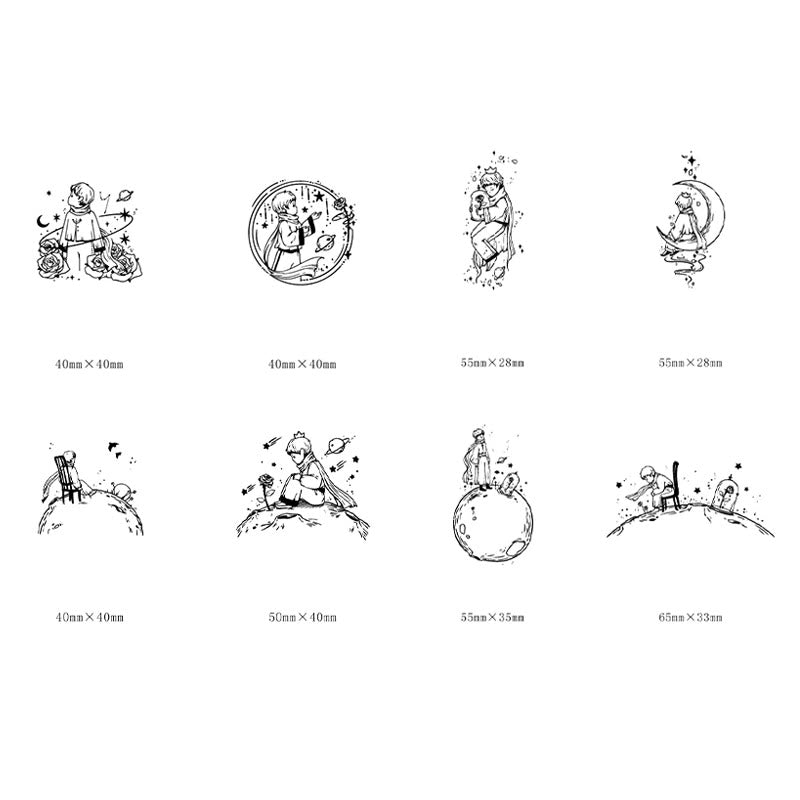 8 Styles Characters Wooden Rubber Stamps For Card Making