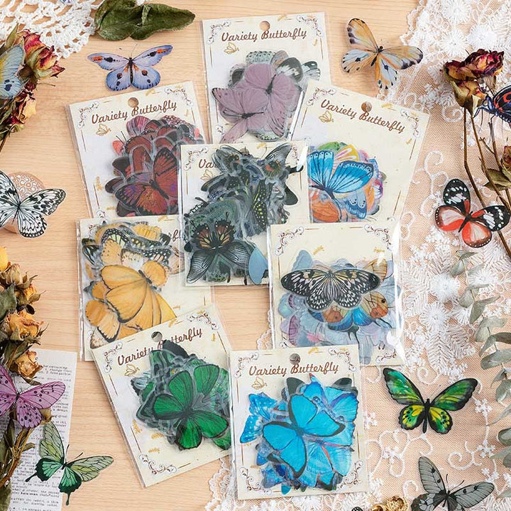 Variety Butterfly Theme Stickers 40Pcs Pack Scrapbook DIY Crafts