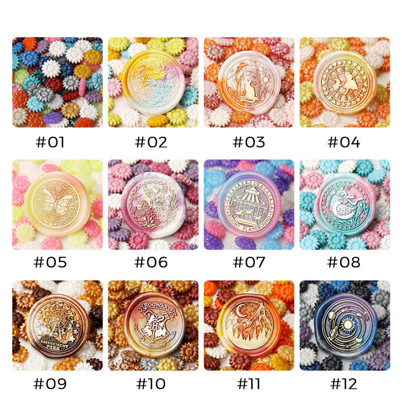 Retro Sunflower Wax beads For Wedding Stamp Mix Color Wax