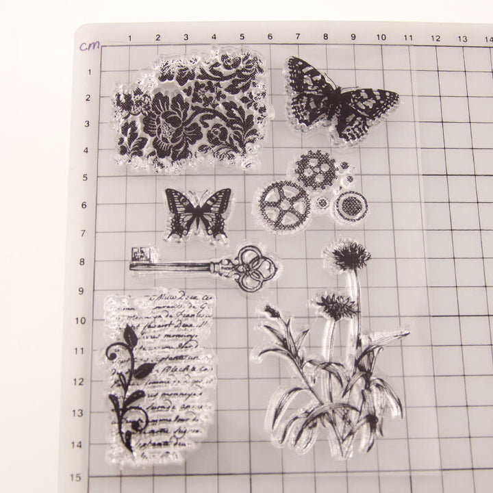 Clear Black Stamps Natural Plant Animal Silicone Seal Rubber Stamps