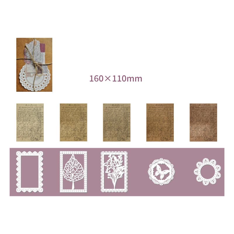 Minimalist Kraft Paper Set Decorative Lace Backing Paper