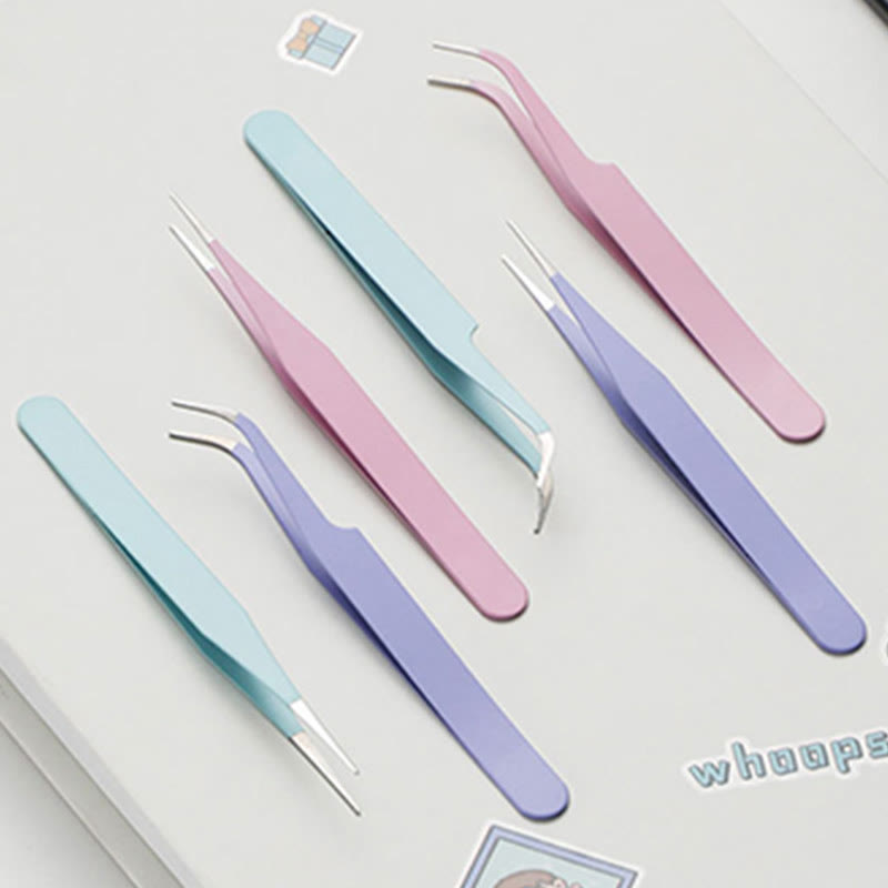 Utility Colored Stainless Steel Tweezers Craft Journal Accessories