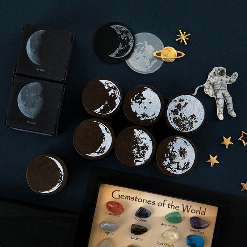 7 Styles Vintage Moon Wooden Stamps For Card Making