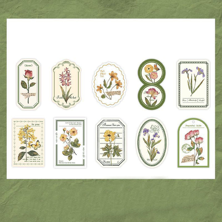 Vintage Paper Set Decorative Botanic Plant Journaling Backing Paper