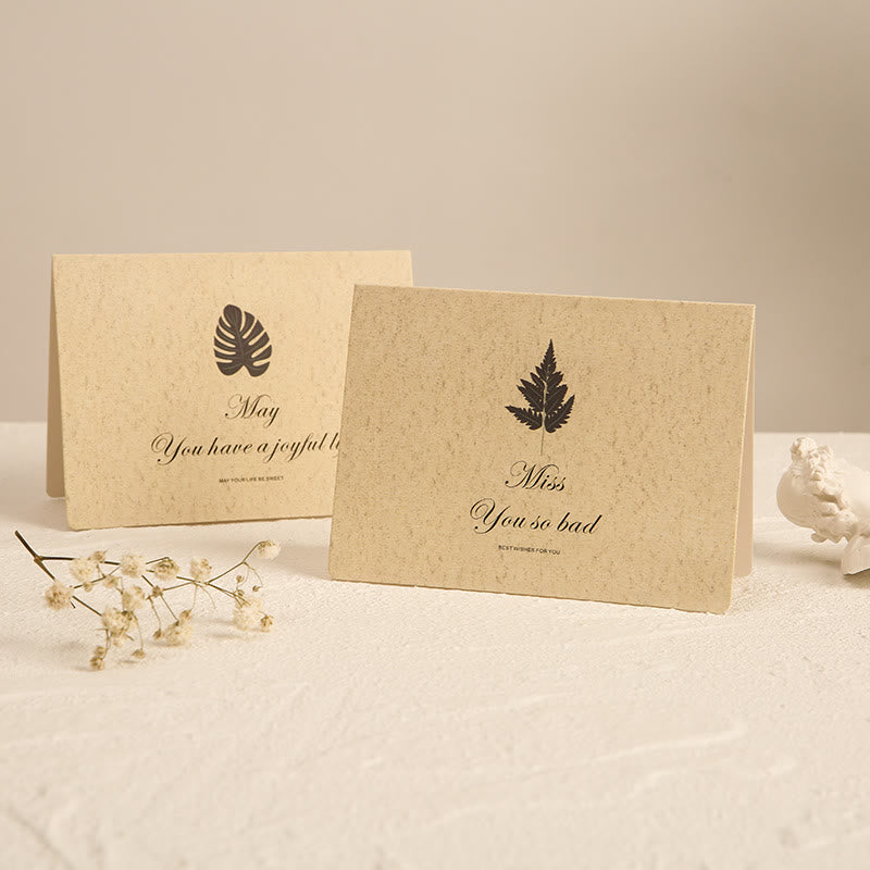 Leaves Greeting Card With Envelopes For Mail Letter