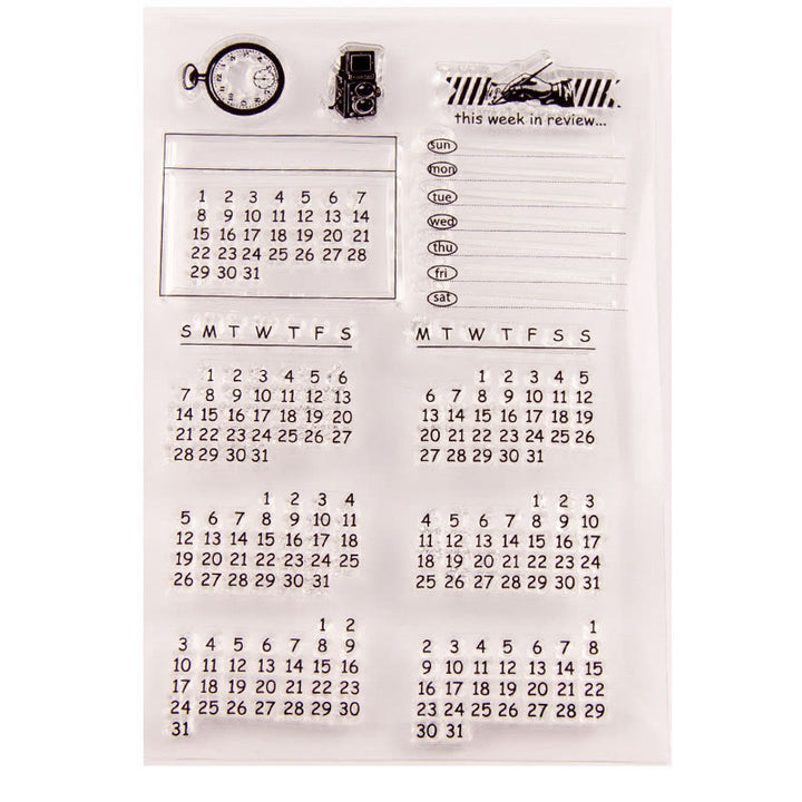 Clear Black Stamps Calendar Date Silicone Seal Rubber Stamps