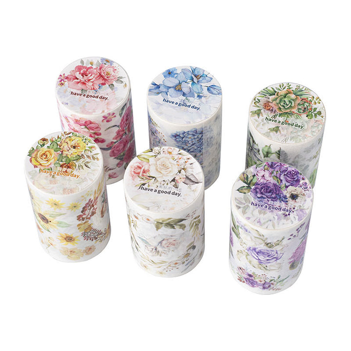 Floral Washi Tape Sticker Self-Adhesive Scrapbook DIY Decor