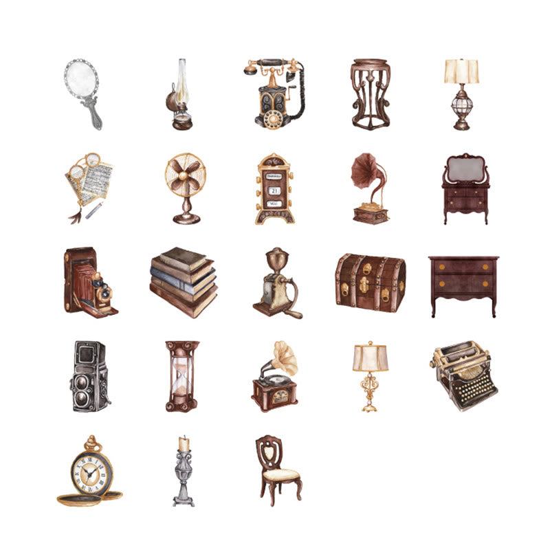 46pcs Rococo Old Items Series Sticker For DIY Journal Decor